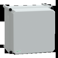 Cassetta PLS. retro in poliestere. copertura PC opaca IP65 27x27x23cm