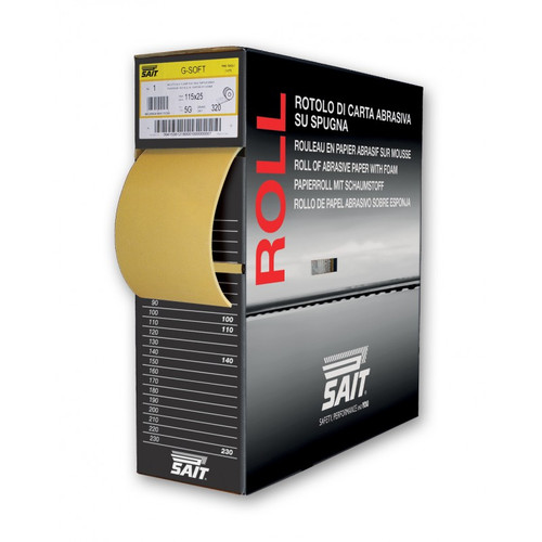 ROTOLI CARTA SU SPUGNA dimensioni in mm 115x25 tipo abrasivo 5G grana 150 supporto ND