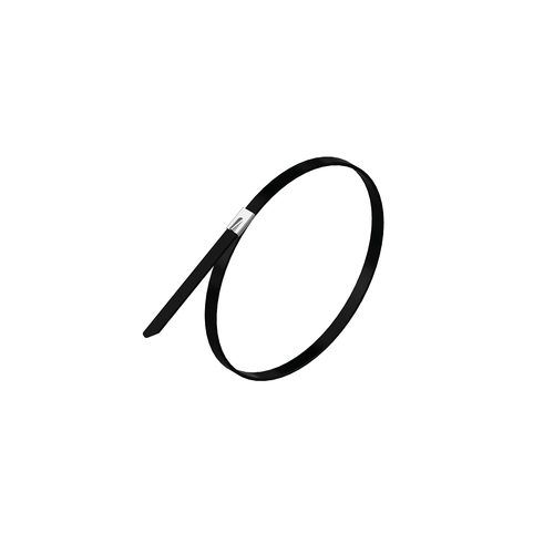 Fascetta in acciaio inox rivestita in poliestere-Larghezza 10mm-Lunghezza 800mm-Spessore 0.25mm-Materiale SS316 rivestimento in poliestere