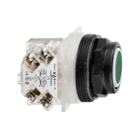 Pulsante verde ÷˜30 - incassato con ritorno - 1NO