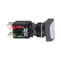 Pulsante luminoso bianco ÷˜16 - filoghiera ad impulso - 24V - 1NO+1NC