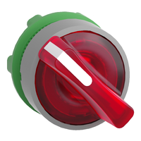 Testa selettore luminoso rosso ghiera grigia- per LED universale- ÷˜22