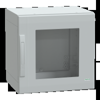 Armadio in poliestere. PanelSeT PLA. porta trasparente. totalmente chiuso.