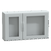 Armadio in poliestere. PanelSeT PLA. porta trasparente. totalmente chiuso.