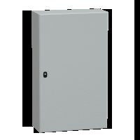 Cassetta in acciaio montata a parete. PanelSeT S3D. porta piena. con piastra di