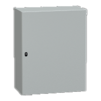 Cassetta in acciaio montata a parete. PanelSeT S3D. porta piena. con piastra di
