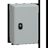 Cassetta in acciaio montata a parete. PanelSeT S3D. porta piena. senza piastra di