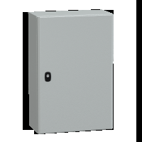 Cassetta in acciaio montata a parete. PanelSeT S3D. porta piena. con piastra di