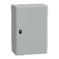Cassetta in acciaio montata a parete. PanelSeT S3D. porta piena. con piastra di
