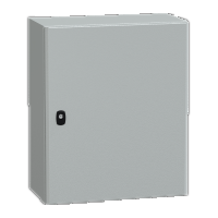 Cassetta in acciaio montata a parete. PanelSeT S3D. porta piena. senza piastra di
