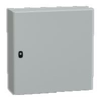 Cassetta in acciaio montata a parete. PanelSeT S3D. porta piena. con piastra di