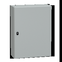 Cassetta in acciaio montata a parete. PanelSeT S3D. porta piena. senza piastra di
