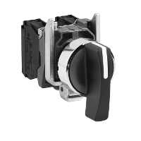 Selettore ÷˜22 - 3 posizioni - con ritorno - leva LUNGA - nero - 2NO