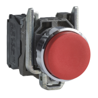 Pulsante rosso ÷˜22 - sporgente - ad impulso - 1 NC