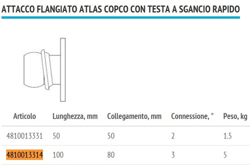 RACCORDO FLANGIATO M80SX80F compatibile con pompa E PAS 80MF