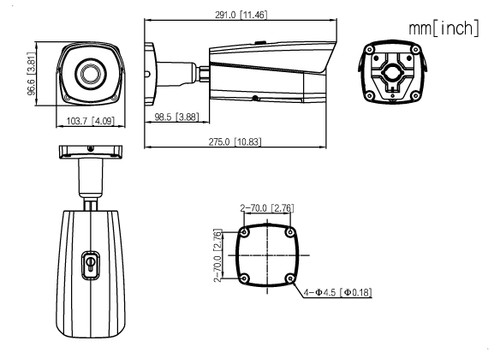 Telecamera bullet termica IP AI da interno/esterno IP67