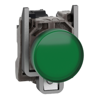 Harmony XB4. Lampada spia. metallo. verde. diam.22. con LED integrato ad alta protezione.