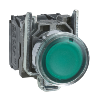 Pulsante luminoso verde ÷˜22 - filoghiera ad impulso - 250V - 1NO+1NC
