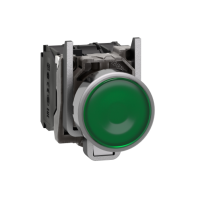 Pulsante luminoso verde ÷˜22 - filoghiera ad impulso - 24V - 1NO+1NC - LED universale