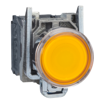 Pulsante luminoso giallo ÷˜22 - filoghiera ad impulso - 250V - 1NO+1NC