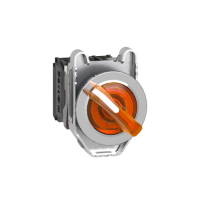 Selettore luminoso arancione filopannello 2 posizioni fisse 24VAC/DC 1NO+1NC- LED