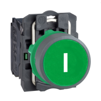 Pulsante verde ''I'' 1NO ghiera grigia Harmony XB5