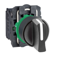 Selettore a leva. Harmony XB5. plastica. nero. 22mm. 2 posizioni. con ritorno da destra a