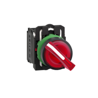 Selettore luminoso rosso - ÷˜22 con LED universale- 24Vac/dc -NO+NC