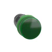 Lampada spia monoblocco verde ÷˜22 con LED integrato 230Vac