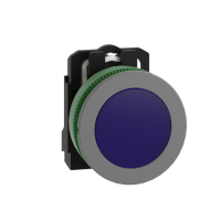 Lampada spia blu 230Vac filopannello - ÷˜30 - LED universale - ghiera grigia - ÷˜30 - LED