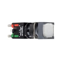 Pulsante luminoso bianco ÷˜16 - quadrato ad aggancio - 12-24V - 1NO+1NC