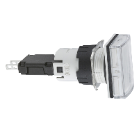 Lampada spia rettangolare ÷˜16 - IP65 - bianca - LED integrato - 24V
