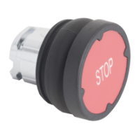 Testa pulsante - rosso - con etichetta Harmony XB4