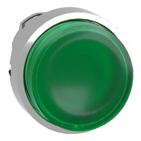 Testa pulsante luminoso - ÷˜22 - verde- per LED universale