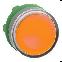 Testa pulsante arancio per etichette ghiera grigia- per LED universale- ÷˜22