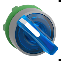 Testa selettore luminoso blu ghiera grigia- per LED universale- ÷˜22