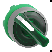 Testa selettore luminoso verde ghiera grigia- per LED universale- ÷˜22