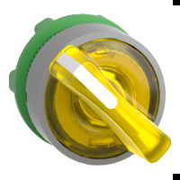 Testa selettore luminoso giallo ghiera grigia- per LED universale- ÷˜22