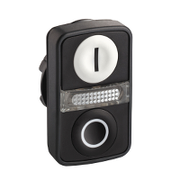 Testa pulsante doppio ÷˜22 - bianco + nero - 0/I Harmony XB5