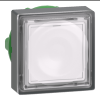 Testa pulsante quadrato luminoso ÷˜22 - bianco - per inserimento etichetta- per LED universale