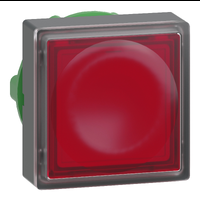 Testa pulsante quadrato luminoso ÷˜22 - rosso - per inserimento etichetta- per LED universale