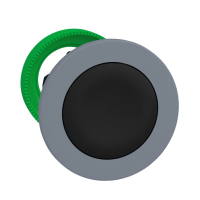 Testa pulsante nero a filo ghiera grigia Harmony XB5