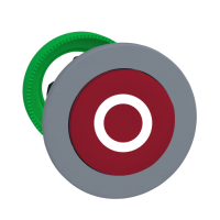 Testa pulsante rosso sporgente O a filo grigio Harmony XB5