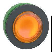 Testa pulsante luminoso arancione sporgente filopannello ÷˜30- per LED universale