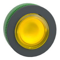 Testa pulsante luminoso giallo sporgente filopannello ÷˜30- per LED universale