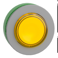 Testa pulsante luminoso giallo filopannello ghiera grigia- per LED universale- ÷˜30