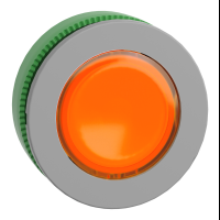 Testa pulsante luminoso arancione filopannello ghiera grigia- per LED universale- ÷˜30