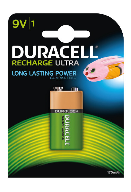 Minimo 10 pezzi DURACELL RICARICABILE ULTRA 9V B1 - 170 mAh