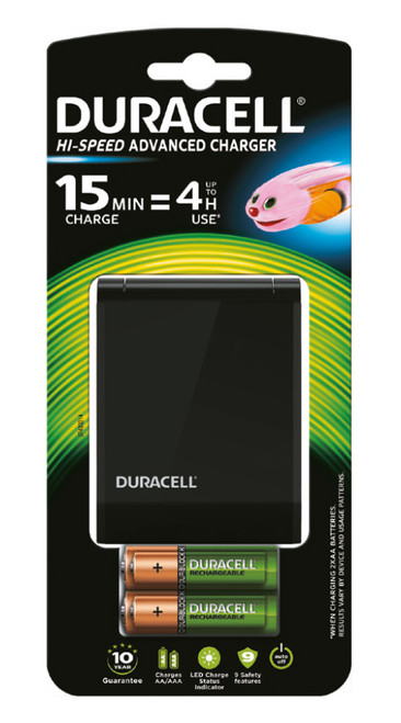 Minimo 3 pezzi DURACELL CARICABATTERIE ADVANCED CEF27 (45min) - 2AA+2AAA