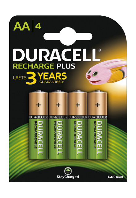 Minimo 40 pezzi DURACELL RICARICABILE PLUS AA B4 - 1300 mAh